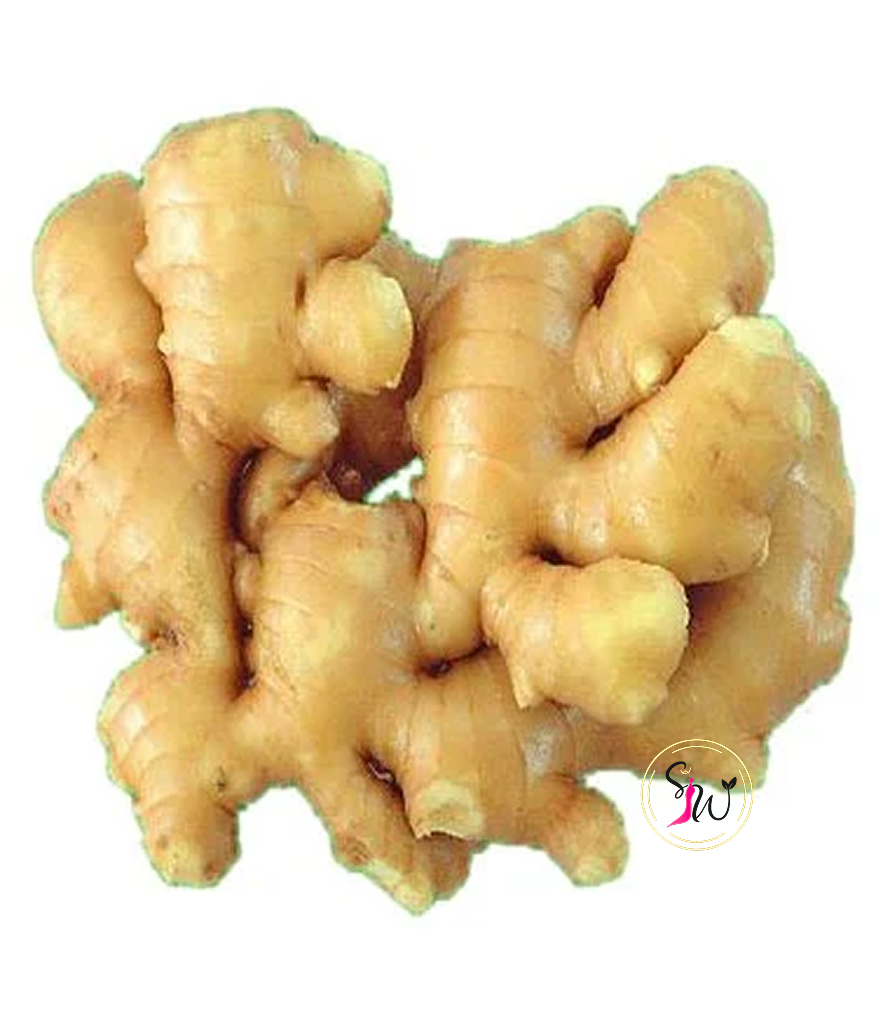 Fresh Ginger (फ्रेस अदुवा) 1 Fresh ginger (फ्रेस अदुवा) whole root and sliced pieces