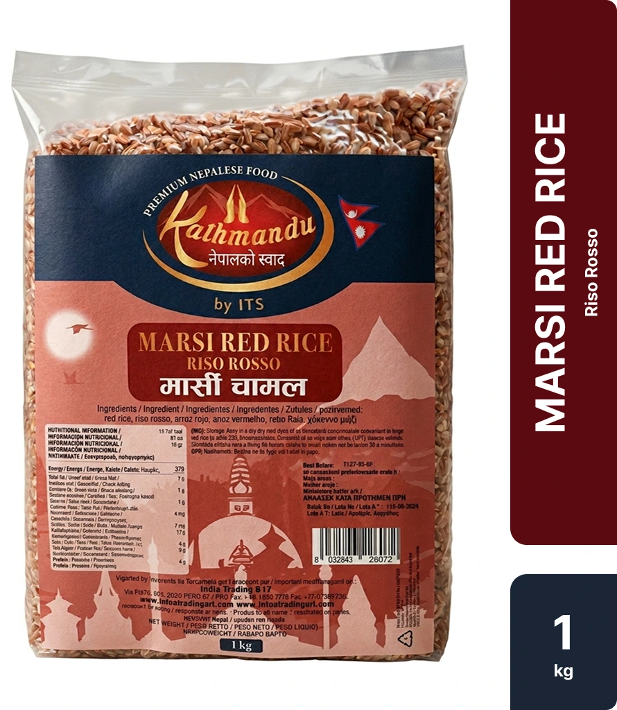 Kathmandu Marsi Red Rice - 1kg 1 Kathmandu Marsi Red Rice 1kg package label