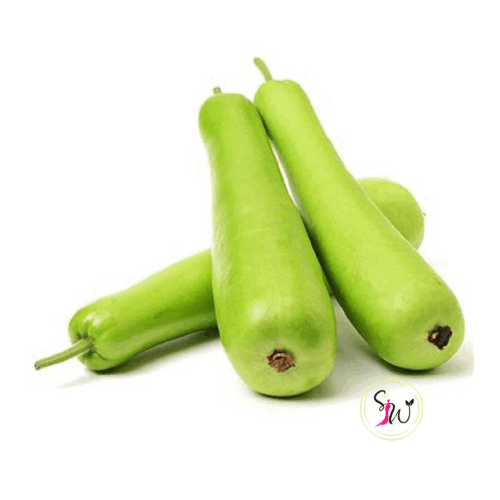Fresh bottle gourd (लौका) whole and sliced