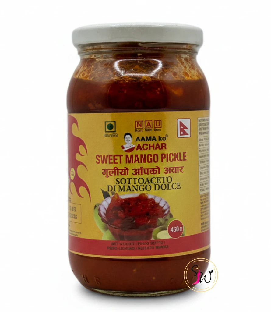 Aama ko Sweet Mango Pickle (गुलियो आँपको अचार) - 1 stk 1 Aama ko Sweet Mango Pickle traditional Nepali mango aachar jar