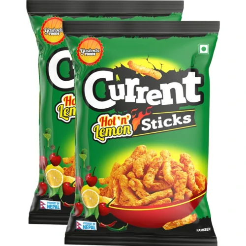 Current Sticks lemon flavoured spicy crunchy snack sticks 2-in-1