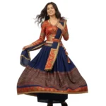 Navy Blue & Burnt Orange Ethnic Lehenga Choli 5 Navy Blue Lehenga Choli for wedding wear