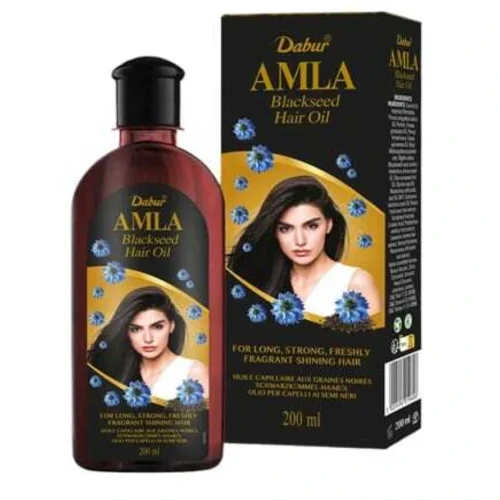 Natural hair oil Dabur Amla Blackseed for strong and shiny hair