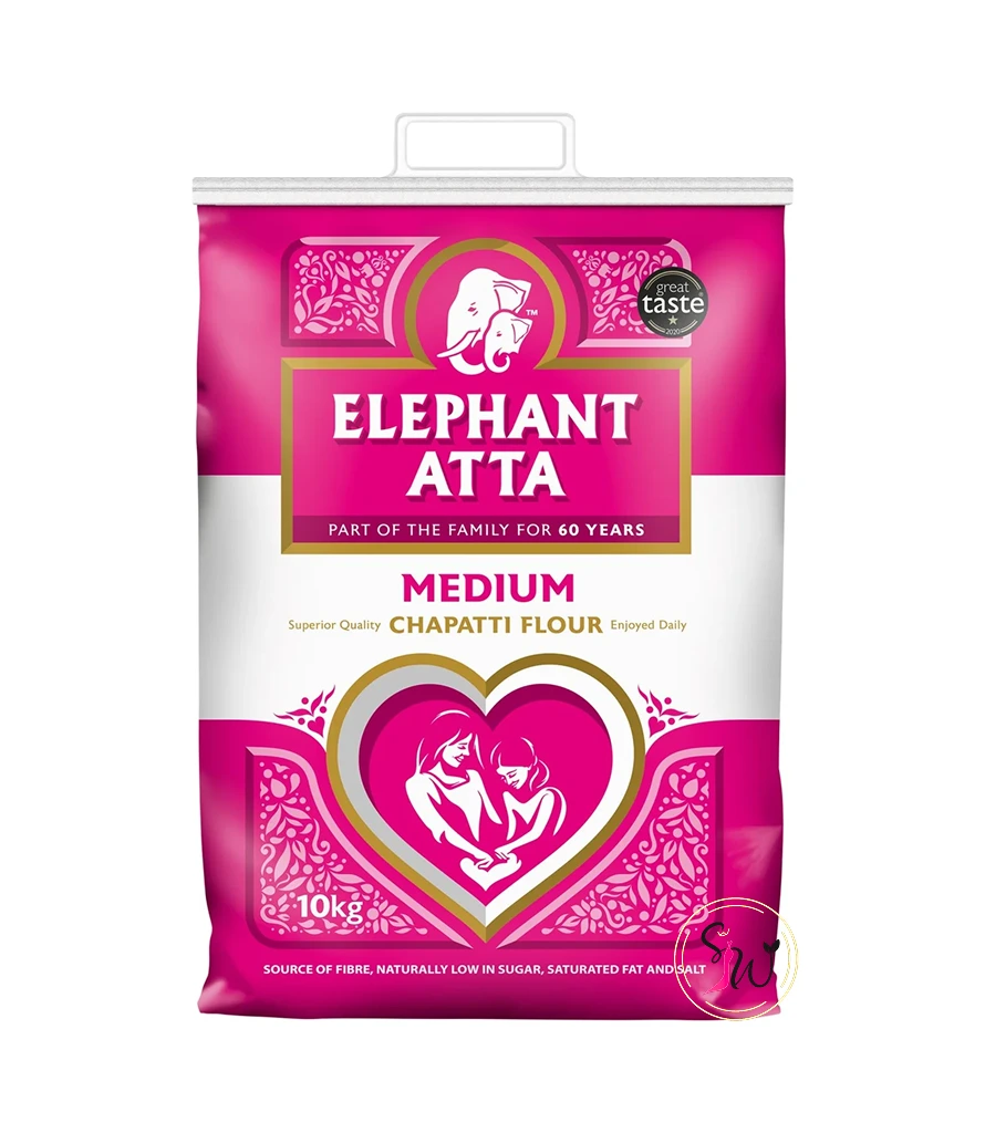 Elephant Atta Medium Flour (Premium Chapatti Flour) - 2kg | 5kg | 10kg 1 Elephant Atta Medium Wheat Flour for chapattis