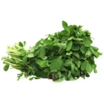 Fenugreek Greens (मेथी साग) - 1stk 2 Fresh fenugreek greens (Methi Saag) bunch with vibrant green leaves, neatly arranged and ready for cooking, available at Smart Wear & Groceries