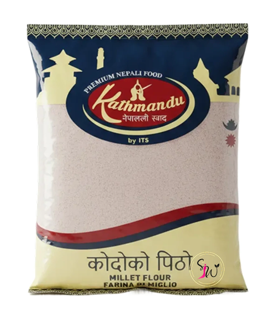 Kathmandu Millet Flour (कोदोको पिठो) - 1kg 1 Kathmandu Kodo Millet Flour (कोदोको पिठो) packaging, premium Nepali finger millet flour