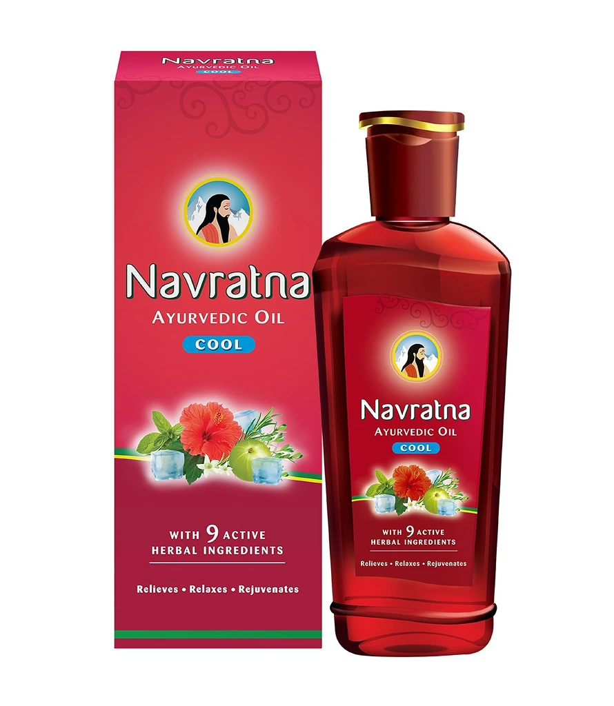 Navratna Ayurvedic Cool Oil 1 Navratna Ayurvedic Cool Oil bottle – herbal cooling oil for stress and headache relief