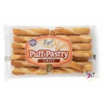 Regal Puff Pastry Twists - 230g 2 Regal Puff Pastry Twists 210g clear packaging showing crispy golden pastry sticks.