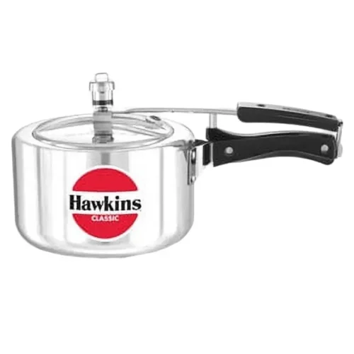Hawkins Classic Aluminum 3 Litre pressure cooker with inside‑fitting lid and ergonomic handles