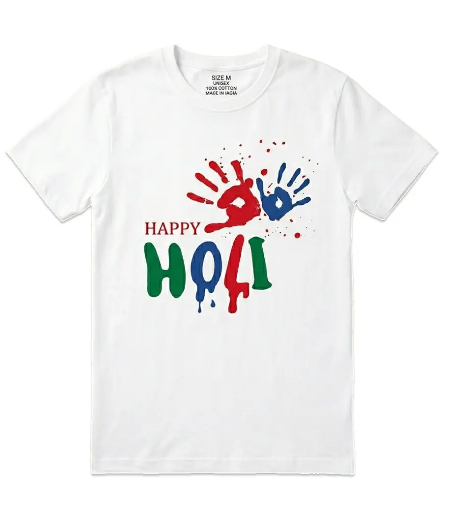 Holi Festival T-Shirt (होली टी-शर्ट) – Sizes: S, M, L 1 Holi Festival T-Shirt (होली टी-शर्ट) – Sizes S, M, L