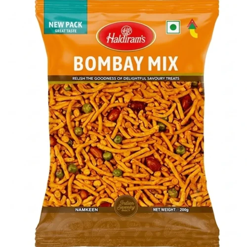 Haldiram’s Bombay Mix crispy Indian snack mix with peanuts, gram flour noodles and spices