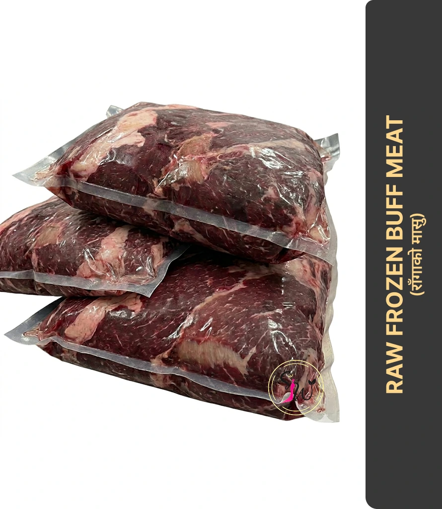 Frozen Raw Buff Meat (राँगाको मासु) 1 Frozen raw buff meat राँगाको मासु hygienically processed and safely frozen