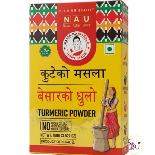 Turmeric powder spice made from pure ground turmeric roots