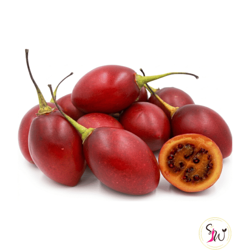 Fresh tamarillo tree tomato whole and sliced