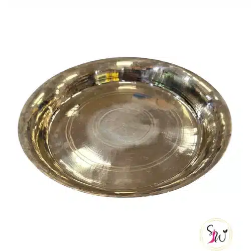 Traditional brass bhojan thali round dining plate