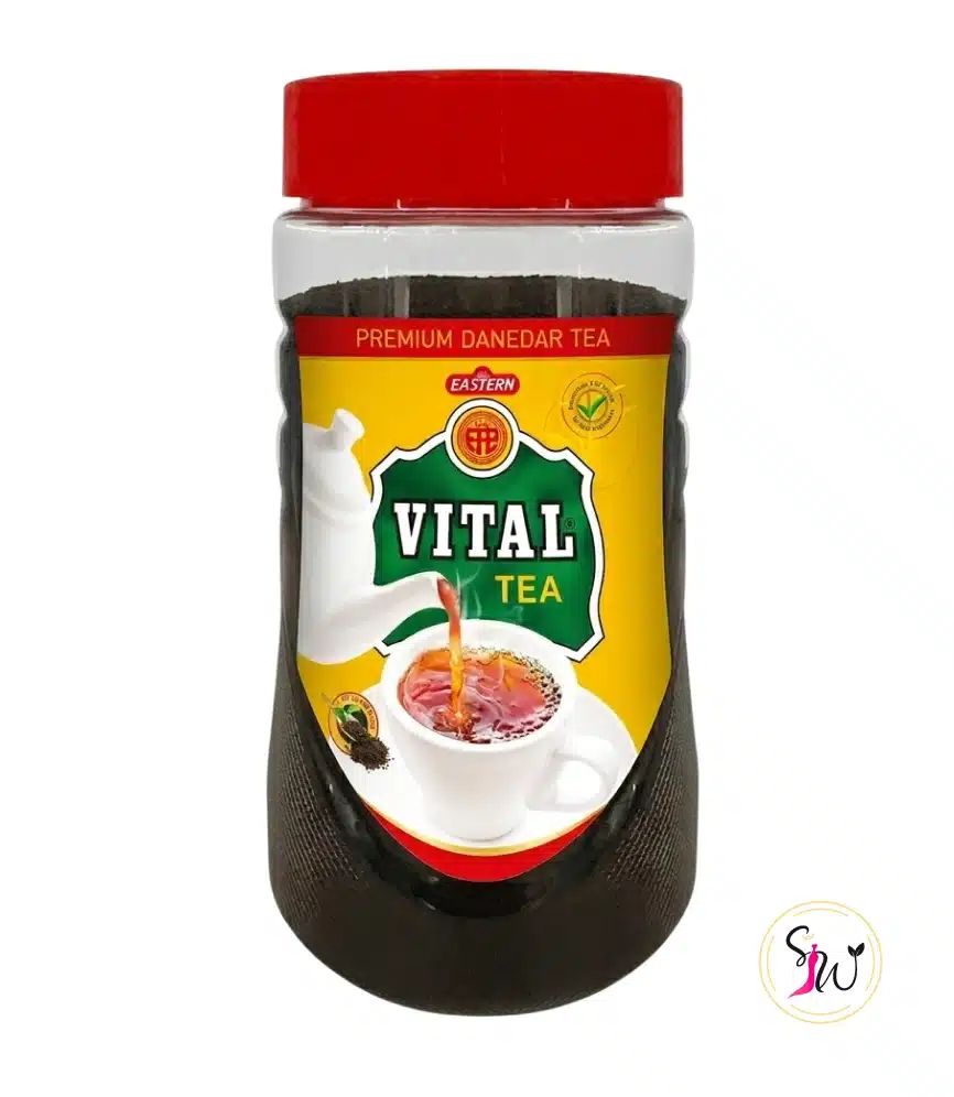 VITAL Premium Danedar Black Tea 1 VITAL Premium Danedar Black Tea packaging with loose black tea leaves
