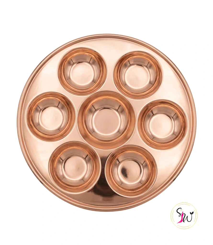 Copper Puja Thali 7 Compartment – Traditional Ritual Tray 1 Copper puja thali 7 compartment