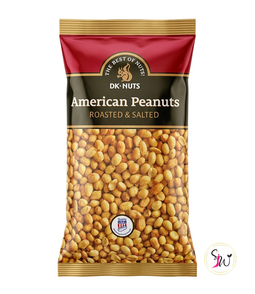 DK-Nuts American Peanuts (Roasted & Salted)- 1kg 1 DK-Nuts roasted and salted peanuts packaging