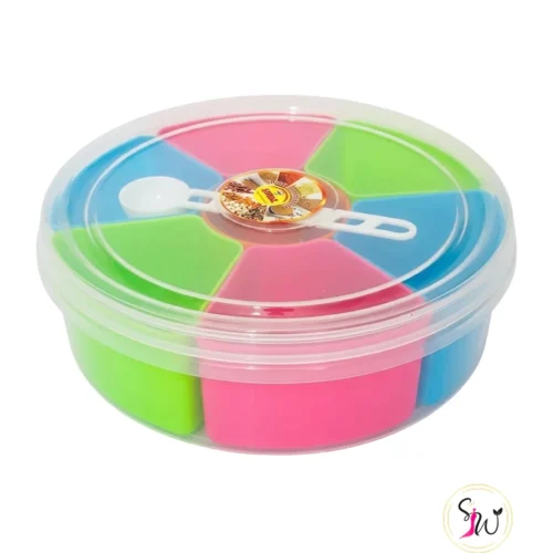 Multicolor masala and dry fruit box with spoon big size