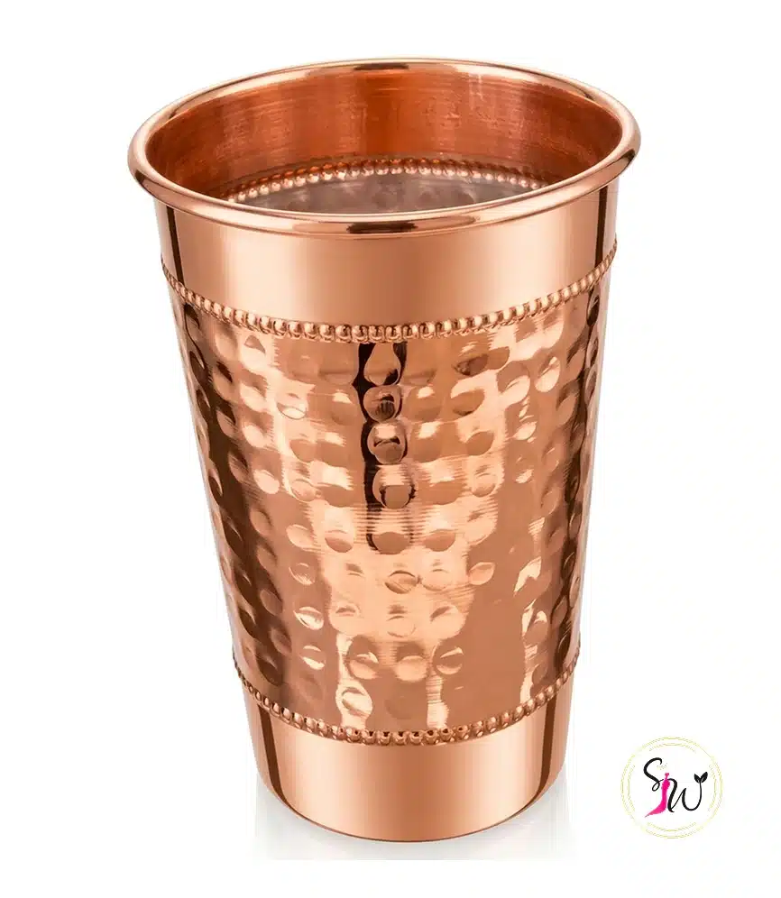 Copper Glass 1 Hand Hammered Pure Copper Tumbler for Drinking Water