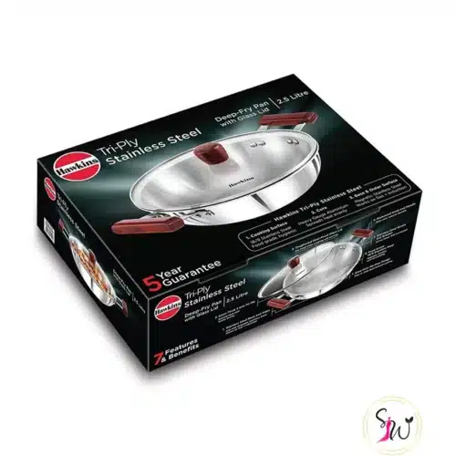 Hawkins Tri Ply Stainless Steel Karai with Glass Lid 2.5 Litre