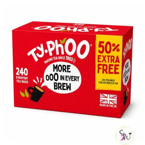 Typhoo Everyday Tea Bags promotional box containing 240 black tea bags