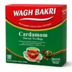 Wagh Bakri Cardamom Flavour Tea Bags – 100 Bags, 200 g 2 Wagh Bakri Cardamom Flavour Tea Bags 100 bags 3D box